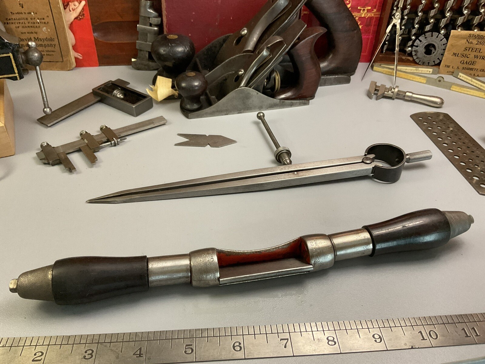 Helios Spring Type Flat Leg Divider – Vintage Machinist Hand Tool – Layout Pro