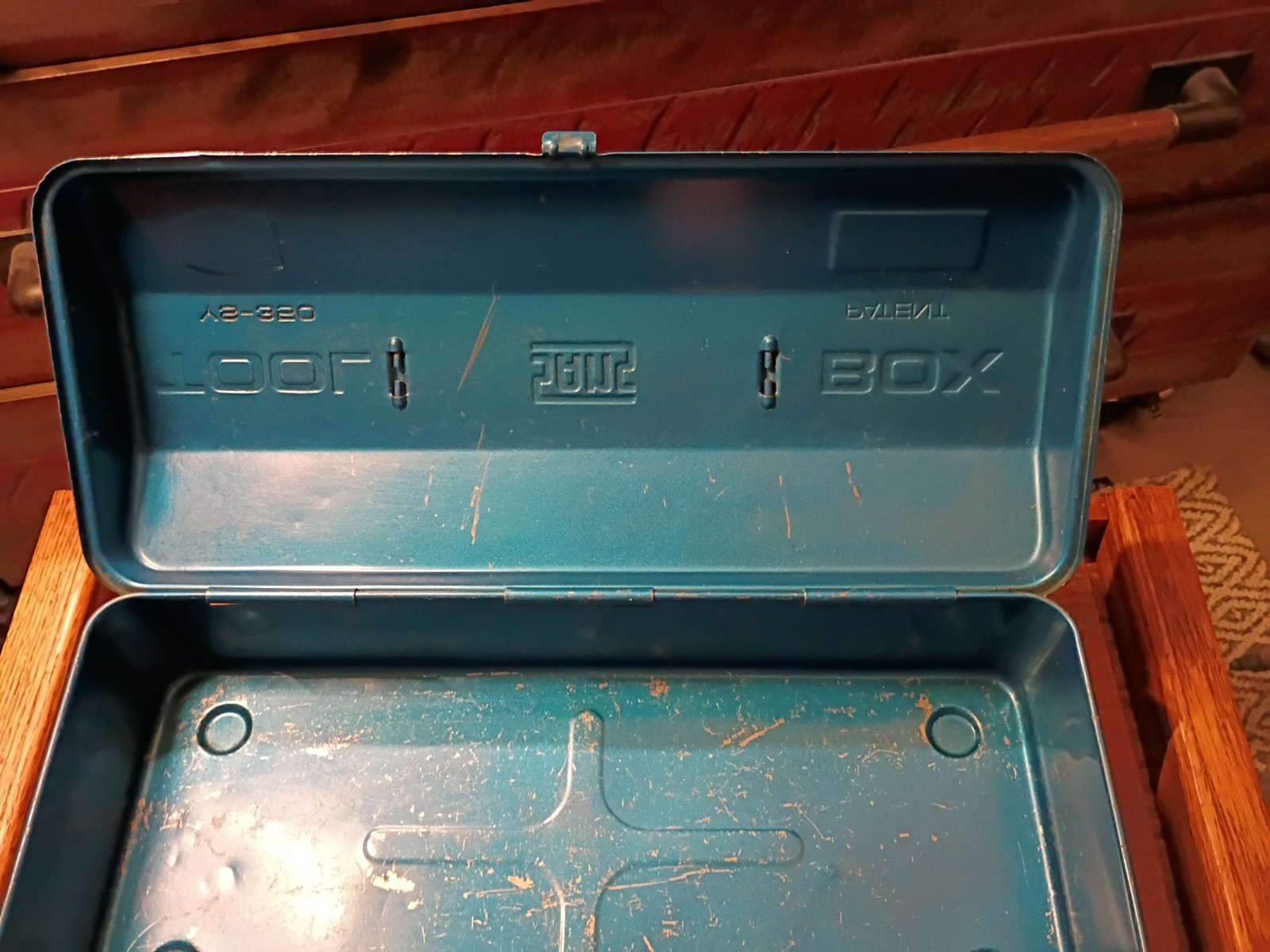 Vintage Steel Tool Box Toyo Steel Brand YS 350 Blue Color Made In Japan