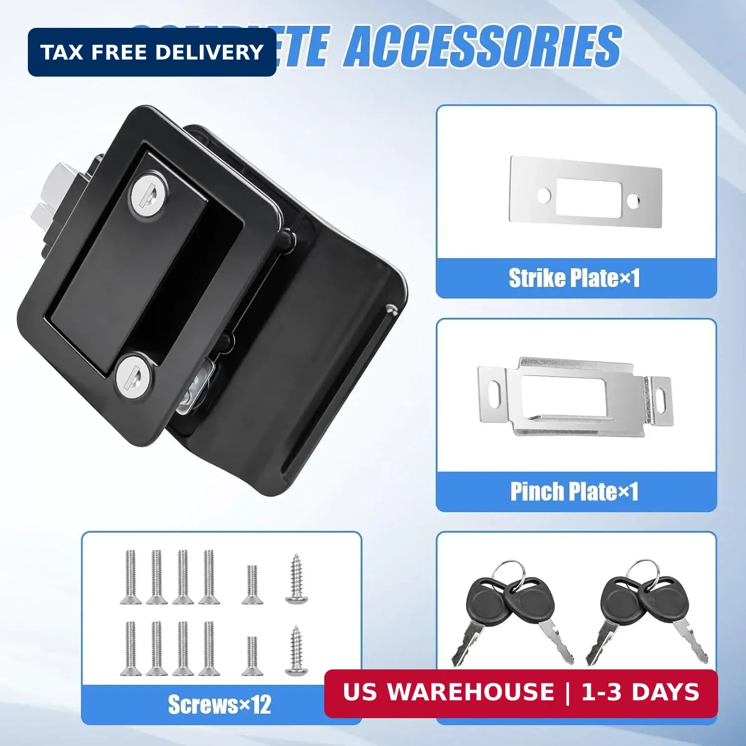 Beaiguna RV Entry Door Lock Replacement – Upgrade Door Latch Handle With Paddle