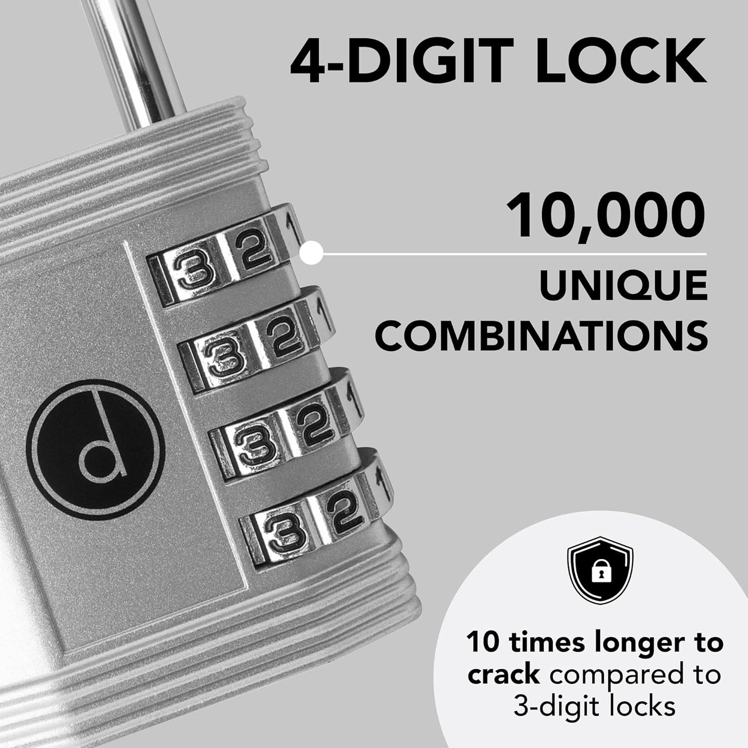 Versatile 4 Digit Combination Lock – Weather-Resistant for Gym Lockers & Gates
