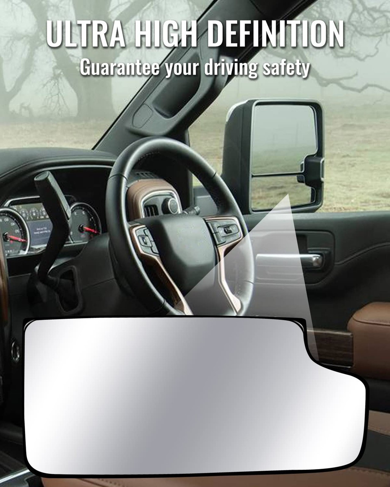 Passenger Side Lower Heated Mirror GlassFit for Chevy Silverado GMC Sierra 15…