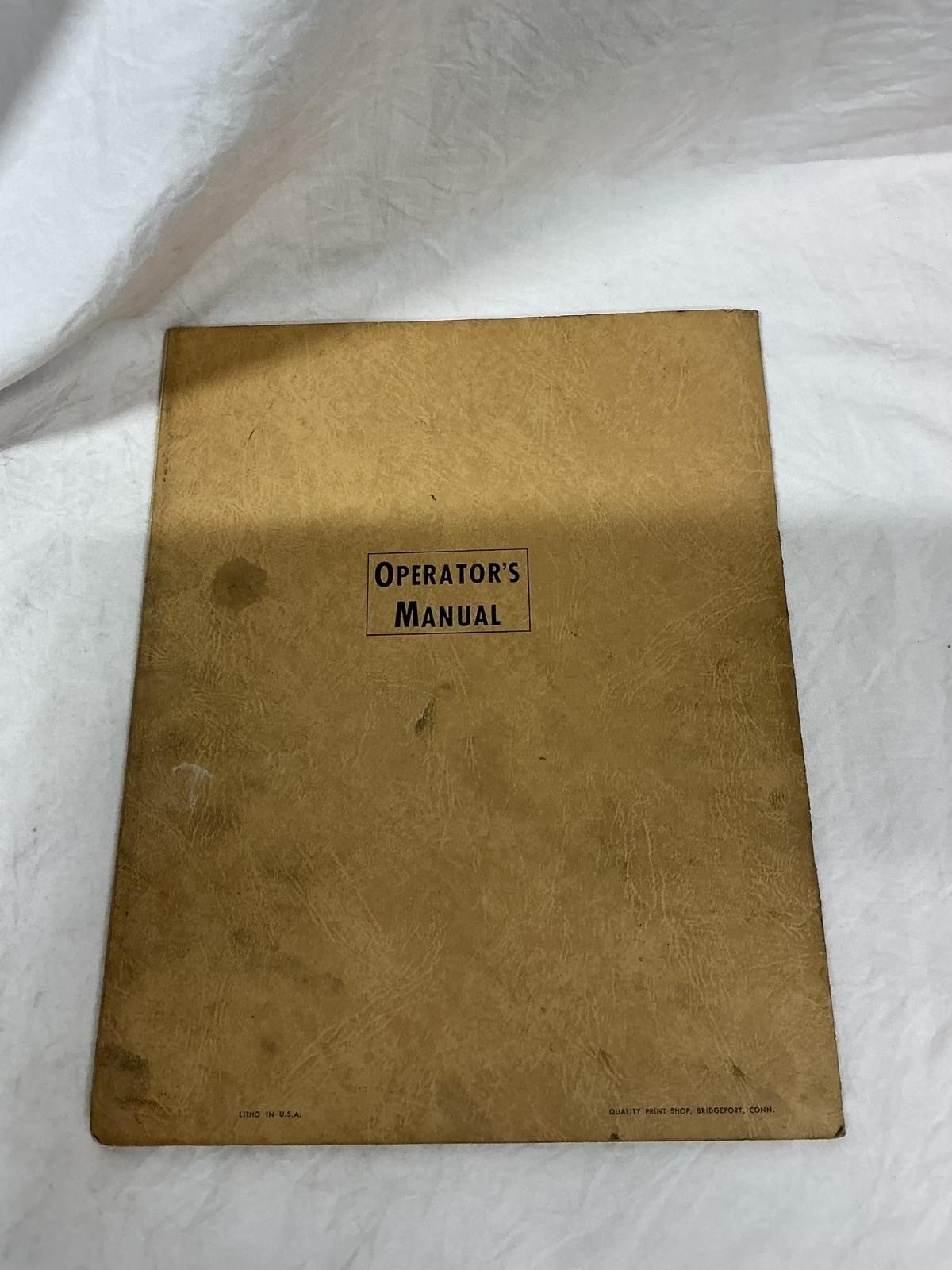 Vintage Bridgeport Machines Inc. Operators Manual January 1957