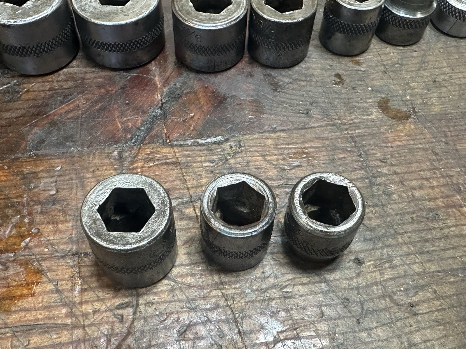 Vintage Hinsdale Sockets Square And Hex Drive Star Logo Sockets In Lot Of 17