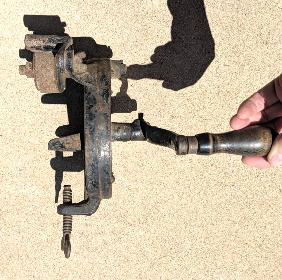 Vintage/Antique Cast Iron Hand Crank Bench Grinder/Sharpener Stamped C3 Nice!!