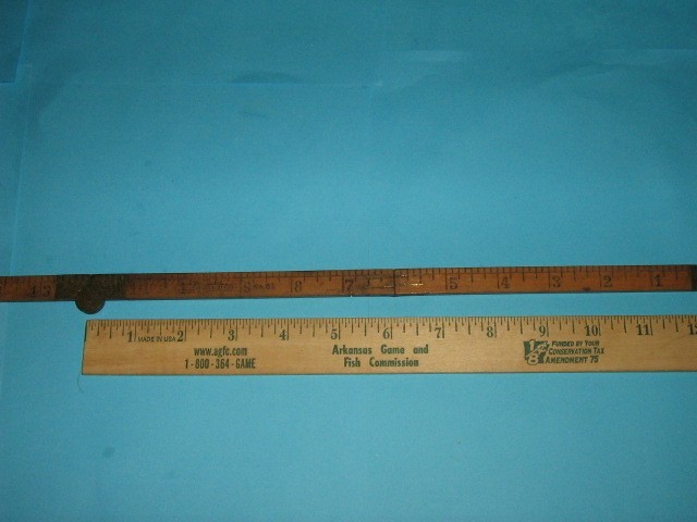 VINTAGE STANLEY NO. 61 BOXWOOD 24 INCH FOLDABLE BRASS RULER, USA
