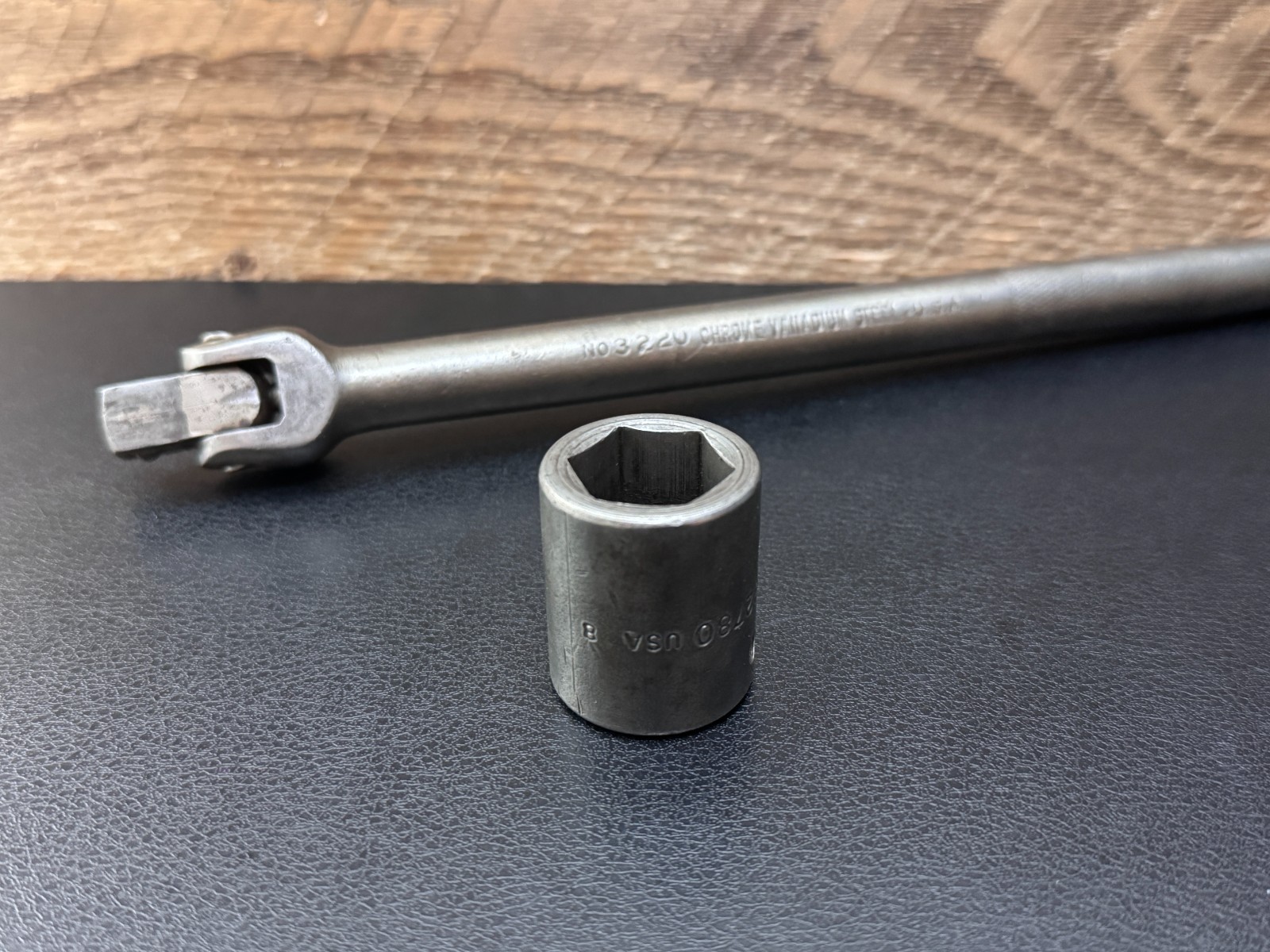 VTG USA 1/2 DR Indestro Super 3220 Breaker Bar B&D 13/16 6pt IMPACT SOCKET 22780