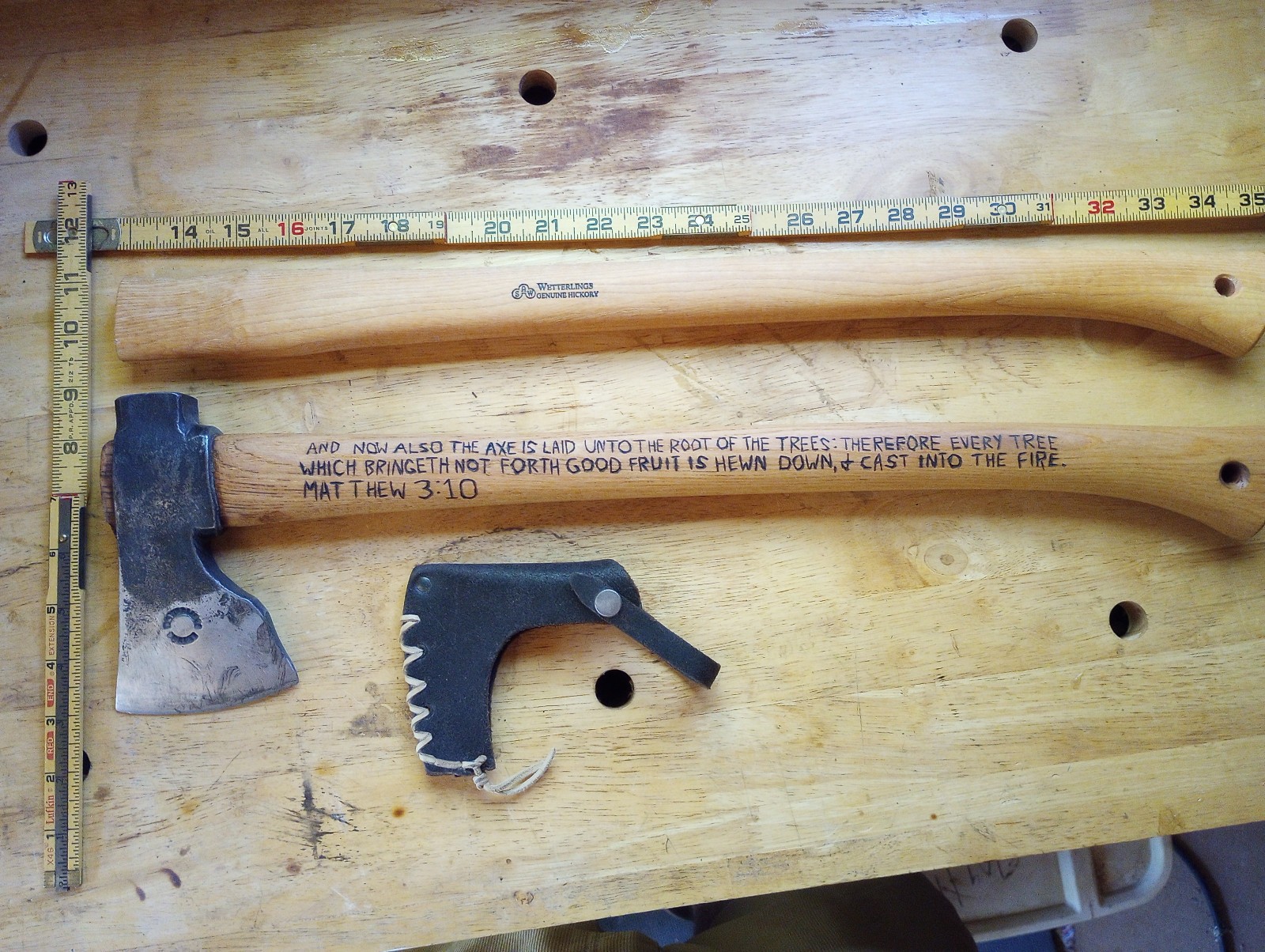 Les Stroud Bushman Wetterlings Axe with Sheath and Extra New Handle
