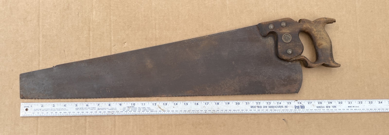 Great ANTIQUE DISSTON 26″ D-7 8 Hand Saw Panel saw 1896-1917 PHILADA Medallion