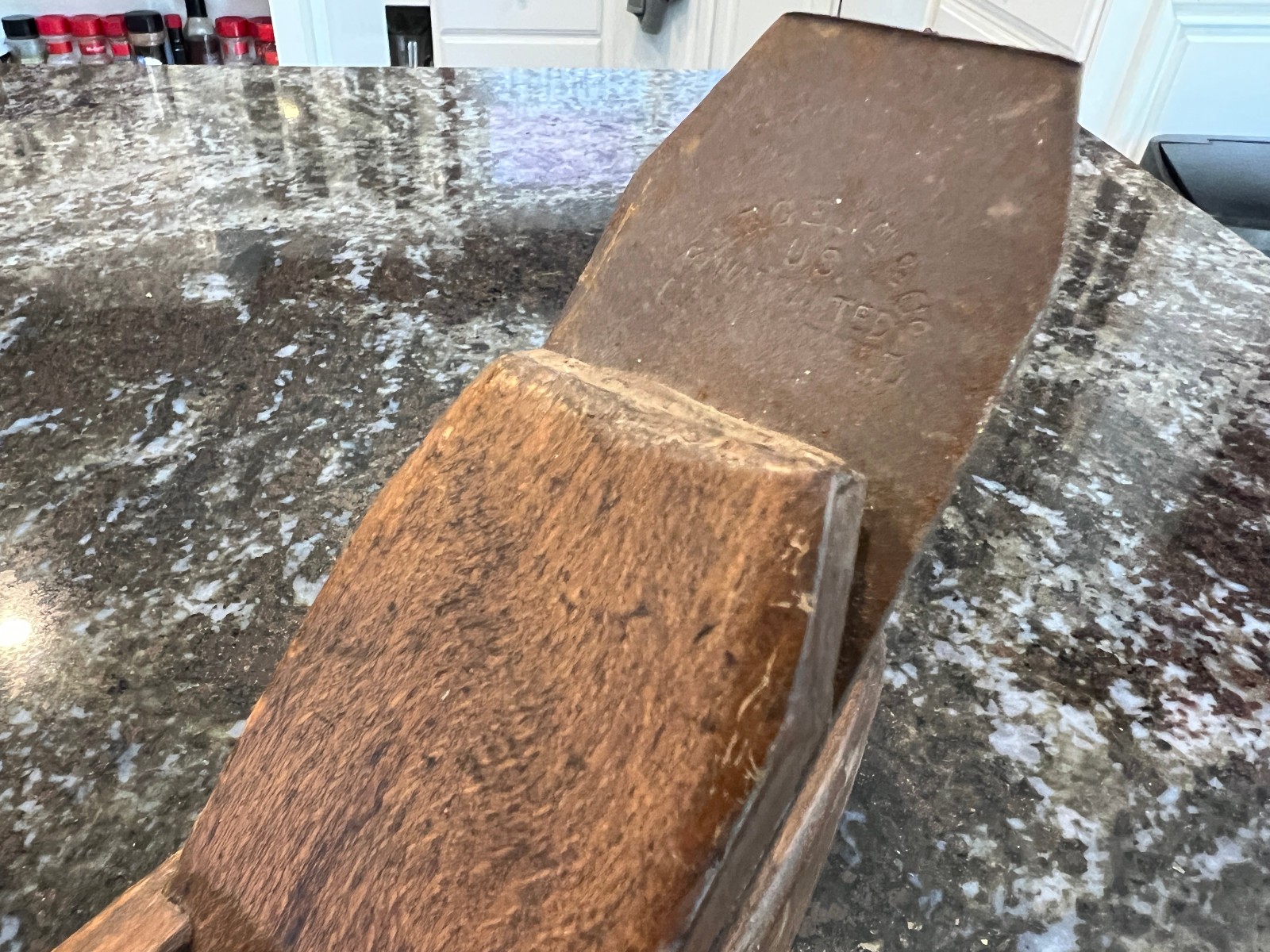 Antique Sargent & Co. Coffin-Shaped Wooden Smoothing Plane Warranted Cast Steel