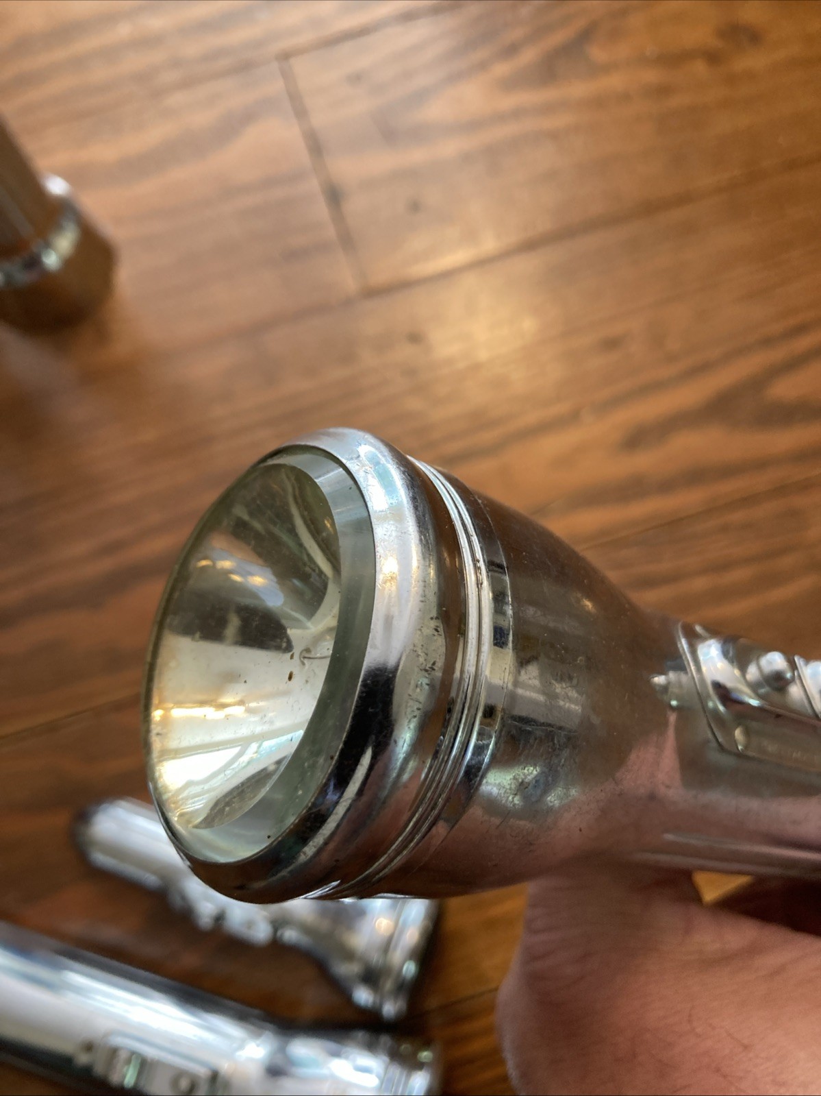 Lot of 8 Vintage Chrome Flashlight Lot Rayovac Homart Lightmaster More Bullet
