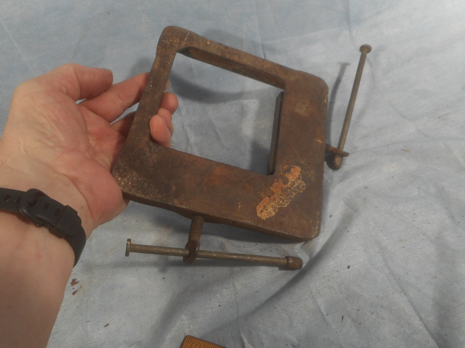 Vintage ECH Tool Co. cast iron 90 degree ceramic tile holding clamp vise tool