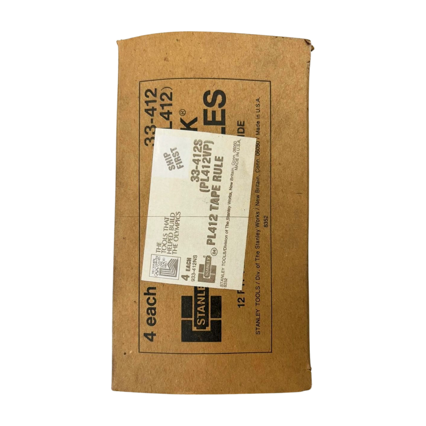 RARE VINTAGE STANLEY 33-412 (PL412), 12′ x 1″ PowerLock Tape Measure NOS USA