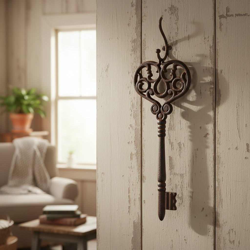 Large Handcrafted Cast Iron Skeleton Key Wall Art – Rustic Gothic Vintage Decor
