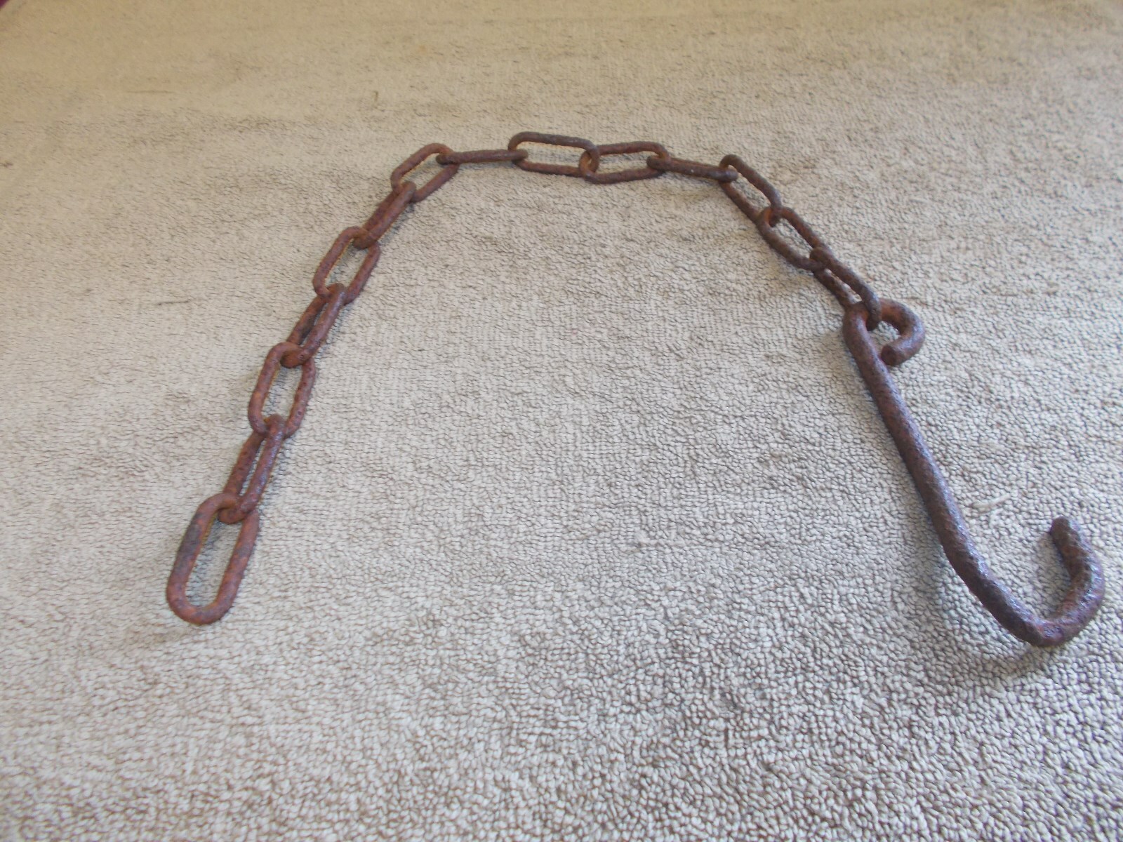 VINTAGE FLOWER POT CHAIN W / HOOK HANGING FARM HOUSE GATE LIVESTOCK PRIMITIVE