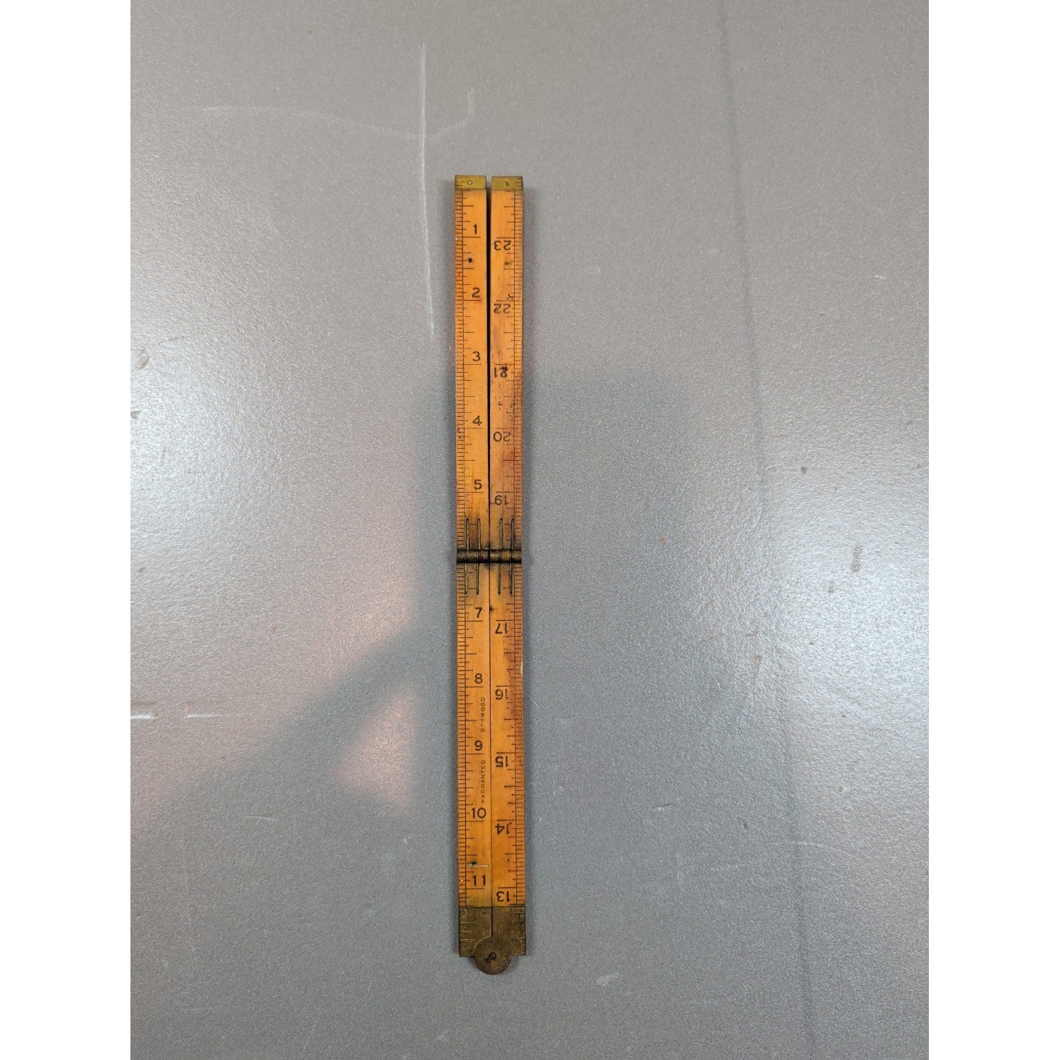 Vtg Stanley No 61 Folding Rule 2 Foot Boxwood Brass Carpenter Tool Made in USA