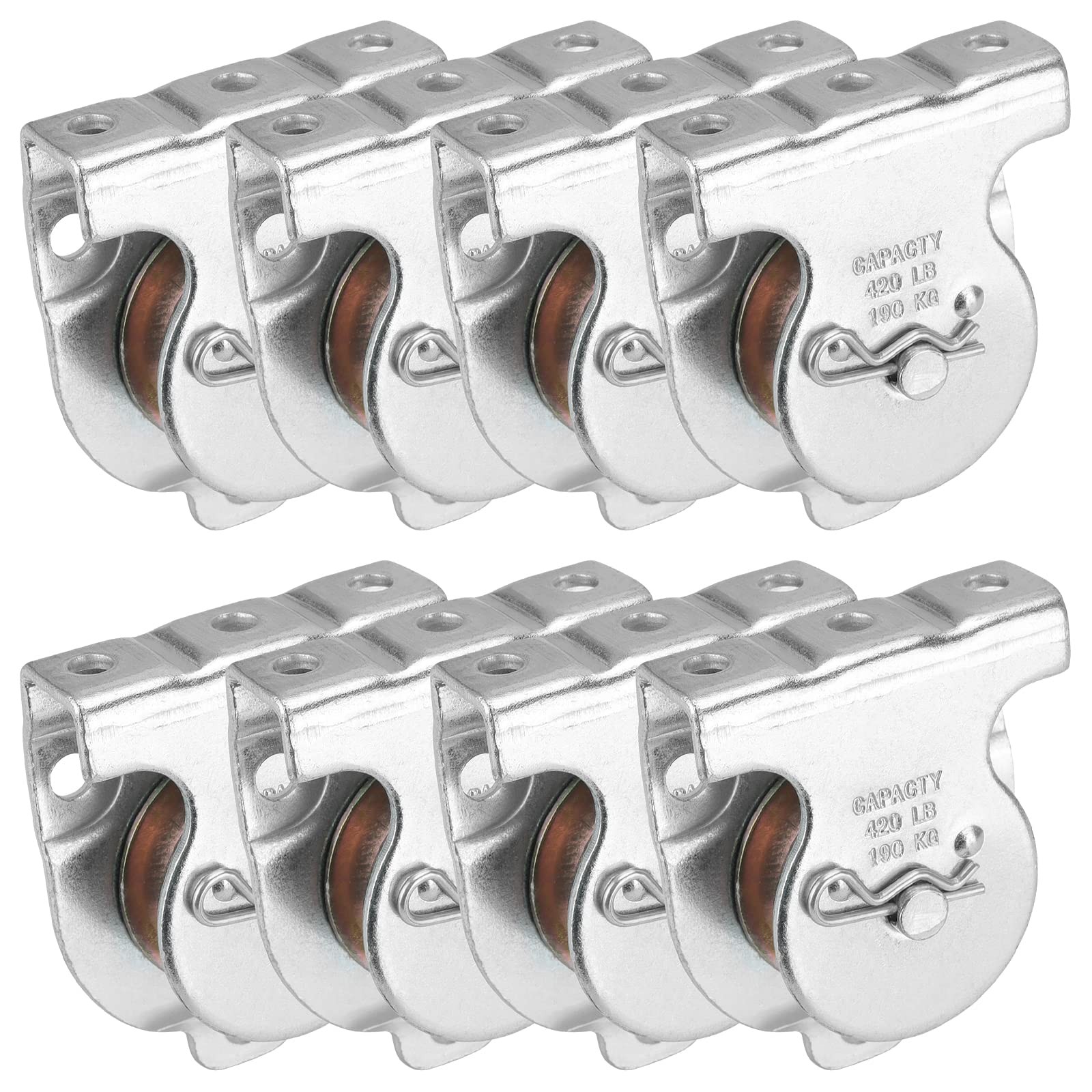 8 PCS Silver 11/2 Inch Ceiling Mount Single Pulley Wall Mounted 3/8 Inch Wire
