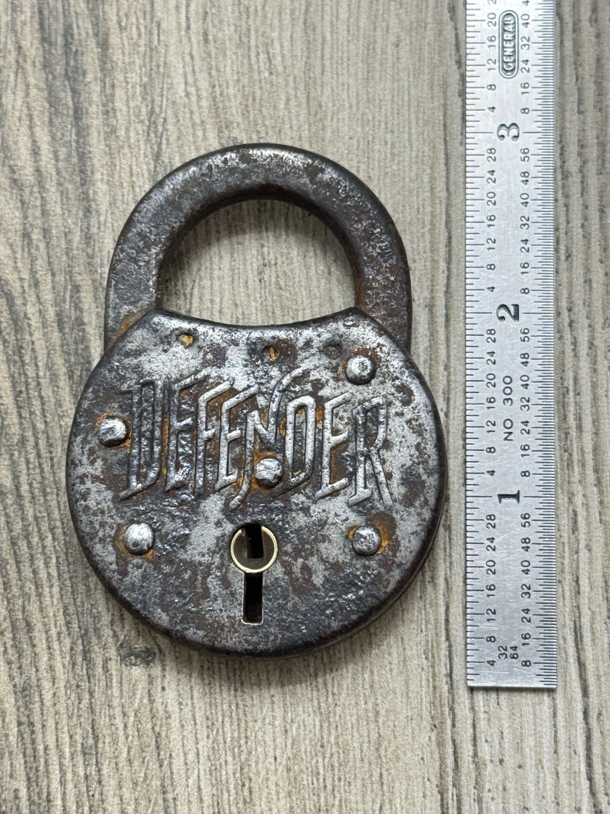 Vintage Old Defender Padlock Lock No Key