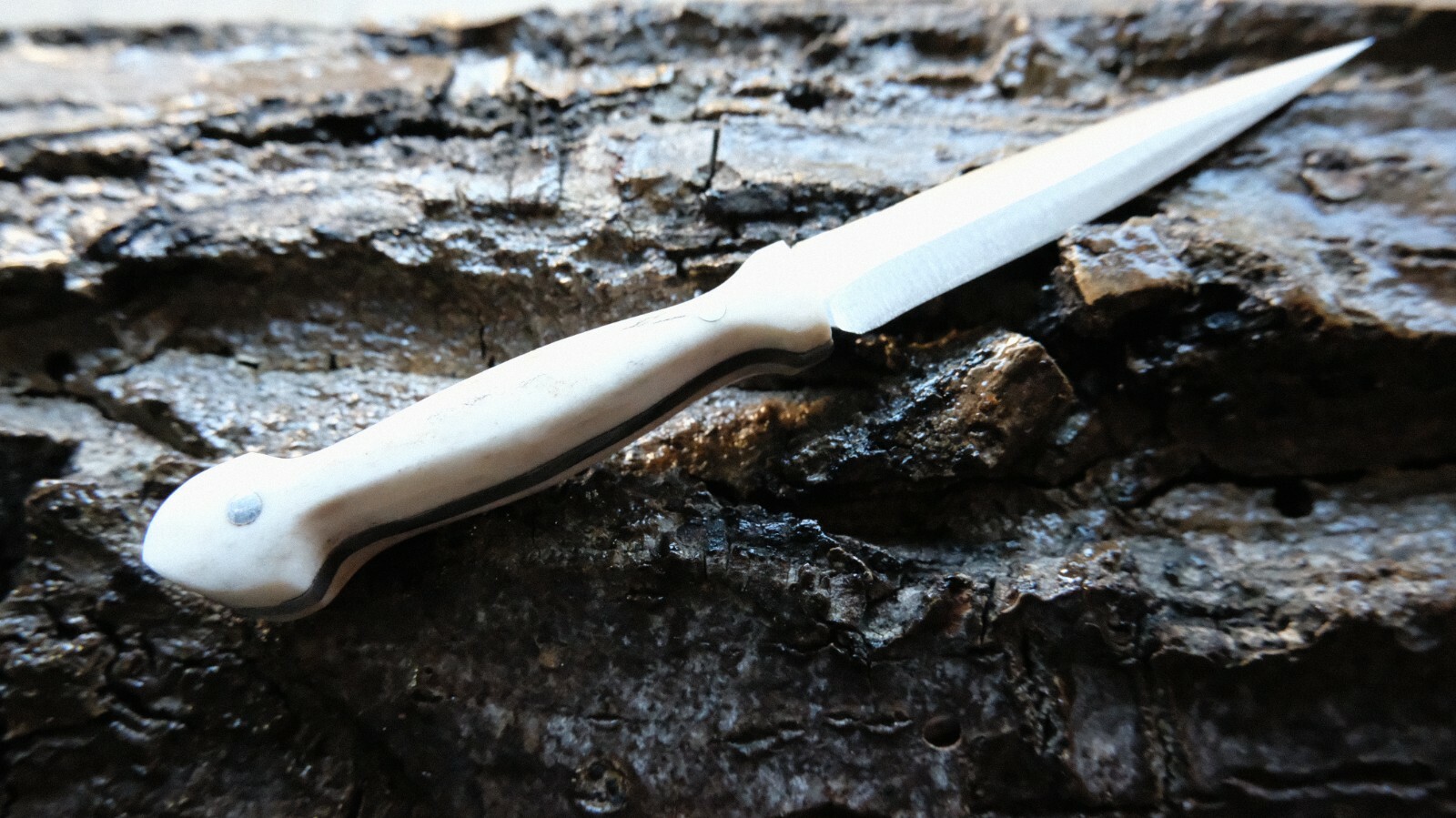 Custom Made Mini Dagger Knife Deer Horn Handle With Leather Sheath