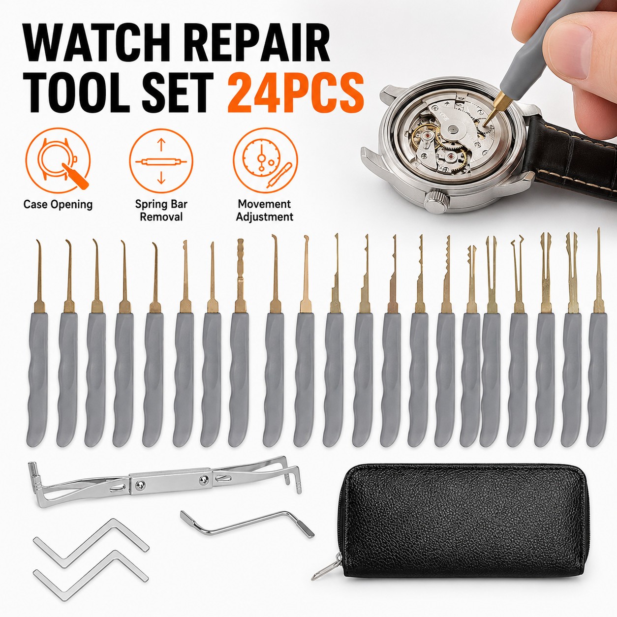 24PCS Deadbolt Installation Kit Door Lock Hole Saw Guide Latch Template Tool Set