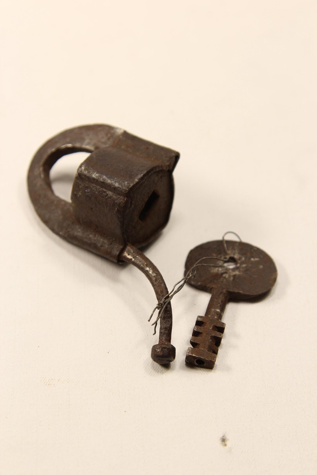 Antique 19th Century Norwegian hang losck & Key | Hand Forged Lock | Unique