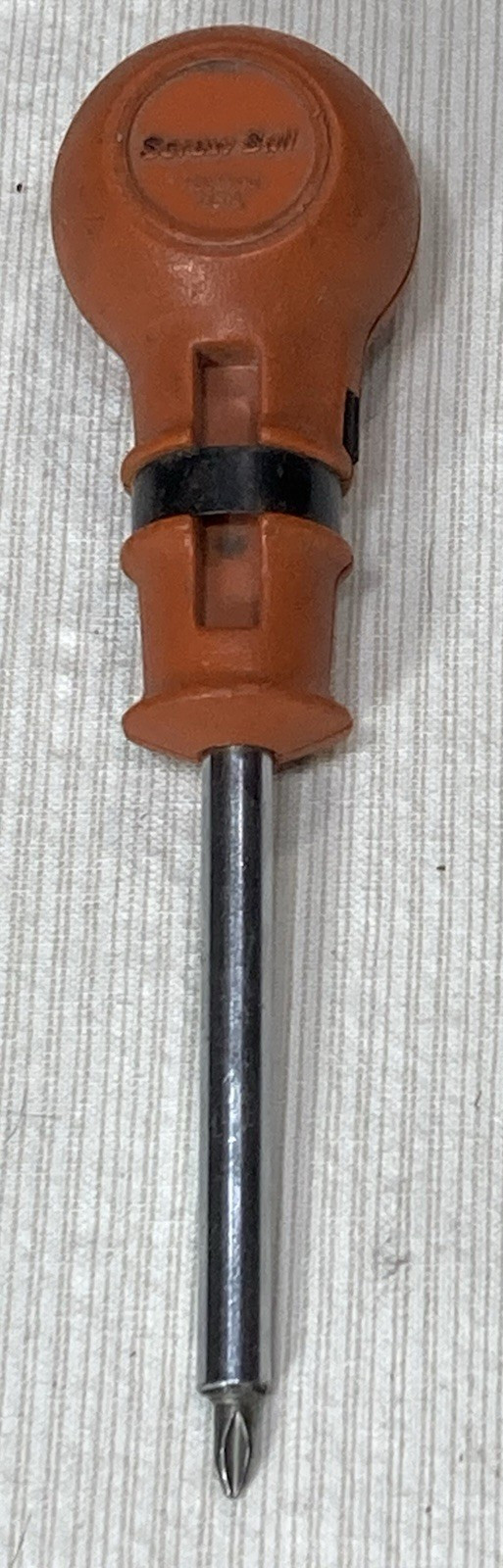Vintage S/V Tool Co. Screwball Ratchet Hand ScrewDriver Orange Bit Driver SB400