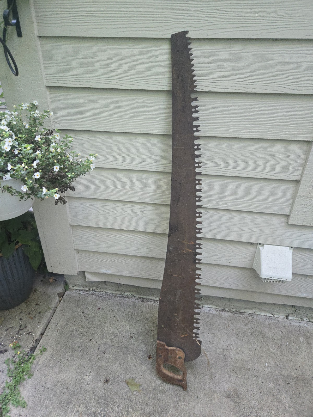 Antique 53″ Disston 1 Man Cross Cut Lumberjack Saw FREE SHIPPING
