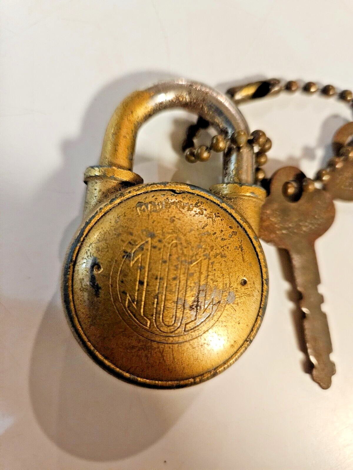 VINTAGE ANTIQUE LOCK & 2 Keys “101” MADE IN U.S.A.