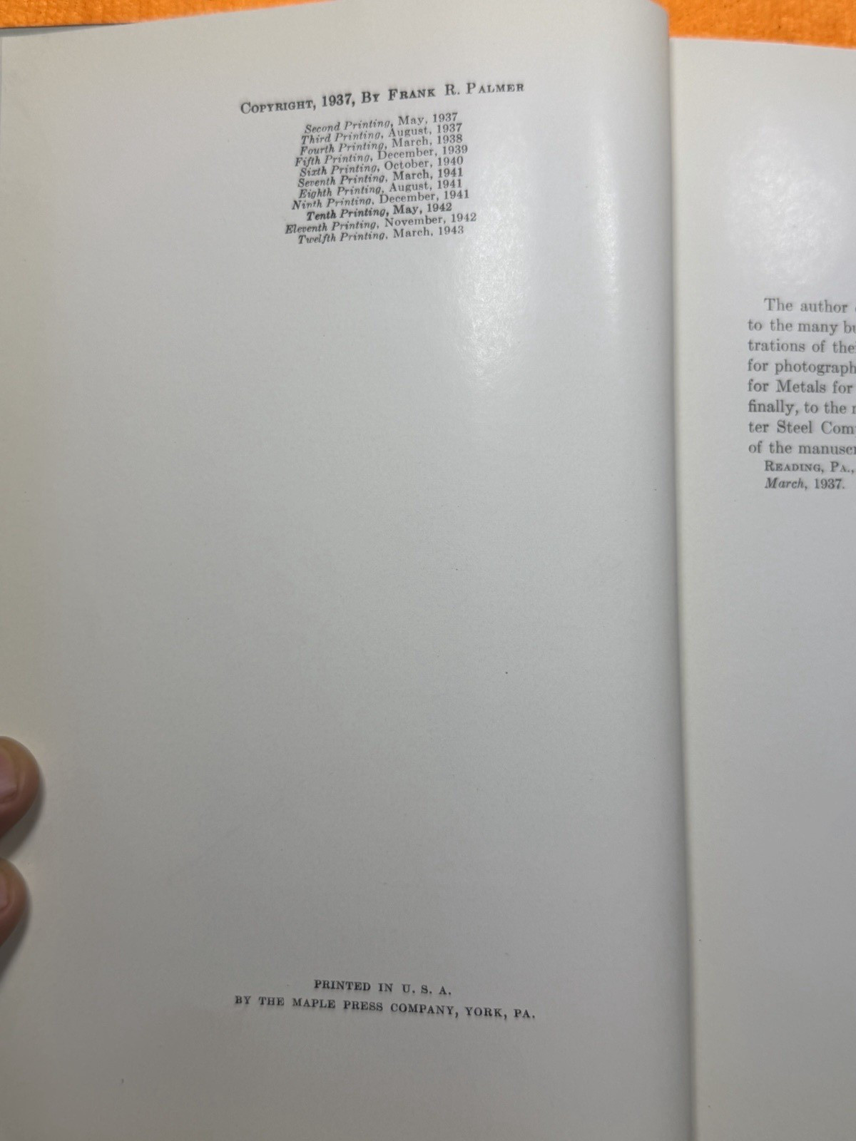 Vintage Tool Steel Simplified 1937 Book by Frank R. Palmer 12th Printing (1943)