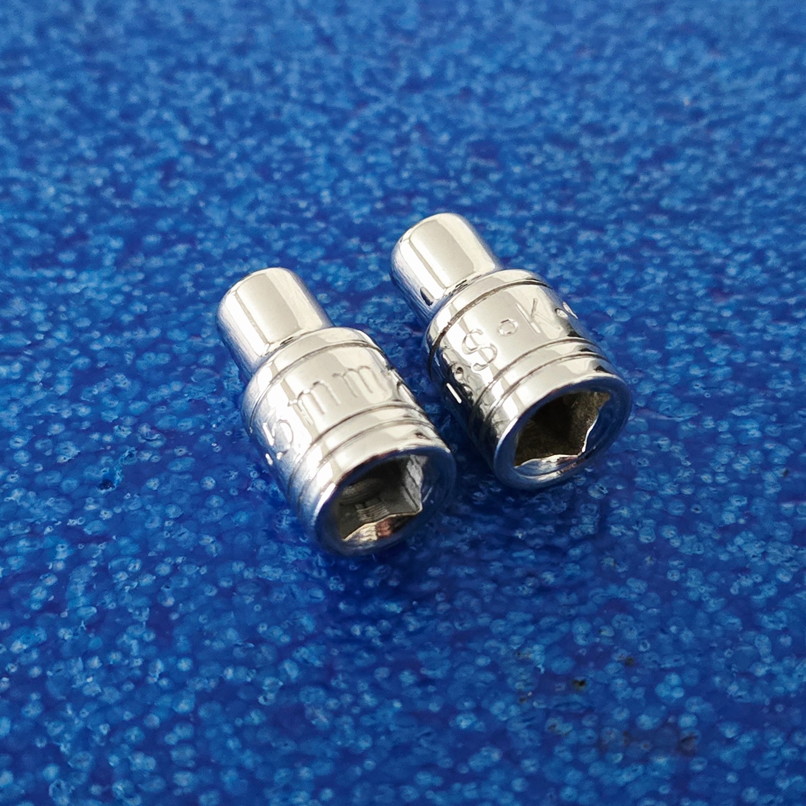 (2 Pack) SK made in USA 5mm Sockets 1/4″ Dr Metric 12-Point 43702 Vintage Tools