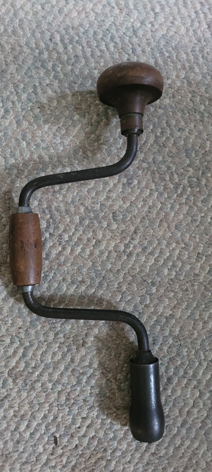 Vintage Hand Drill Wood Crank Spin Tool-Antique 14″ Collectible Decorative Nice