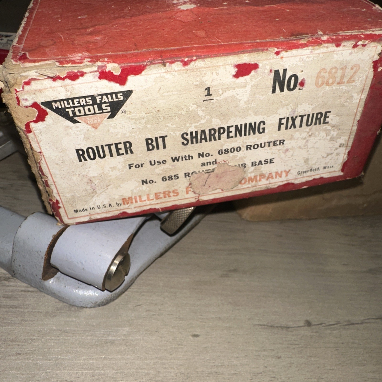 Vintage Millers Falls Router Bit Sharpening Fixture 6812 With The Original Box!￼
