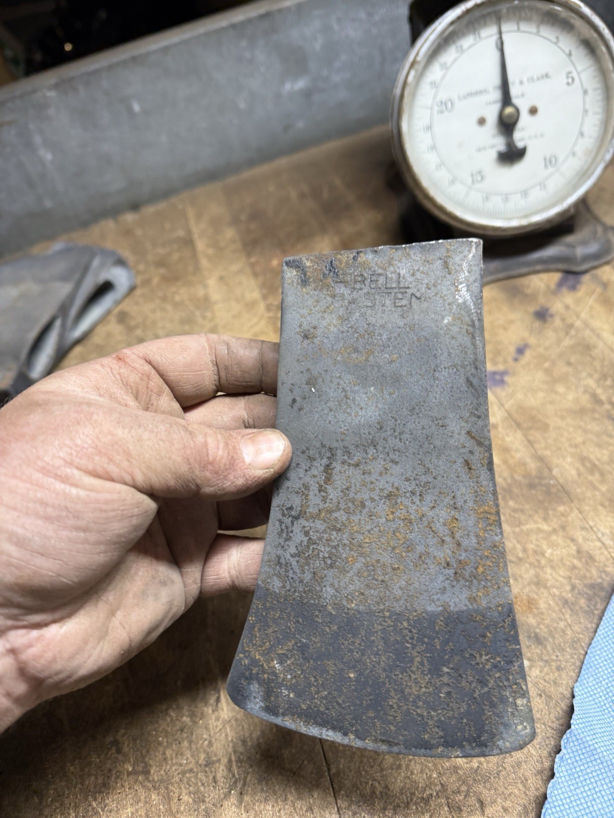 Vintage 2-1/4Lb Hatchet Axe Head Tool Marked Bell System Kelly Ribbed Eye USA