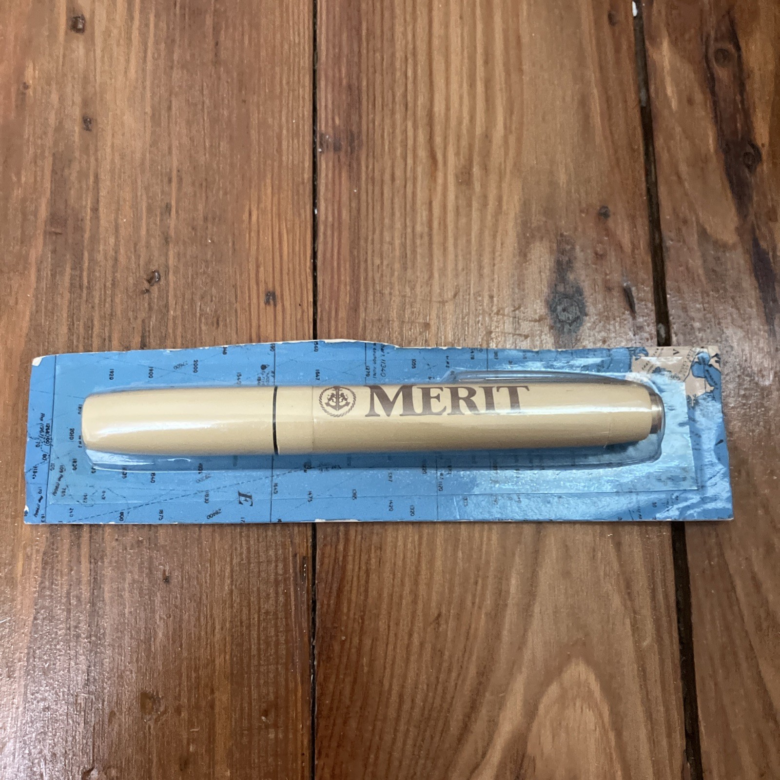 Vintage Merit Navy Anchor Concept USA Pen Light Flashlight In Packaging Read