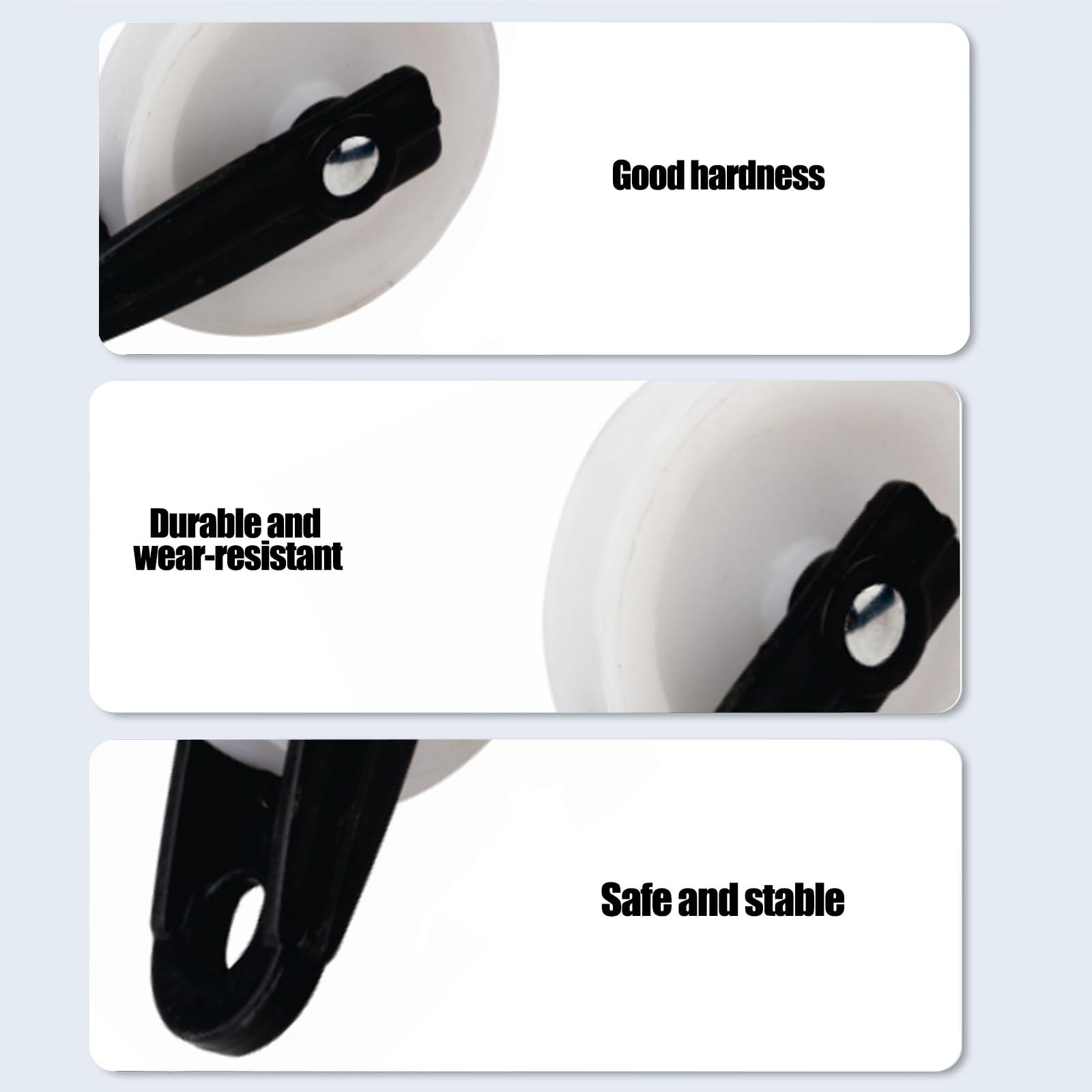 2Pcs Nylon Clothesline Pulley 2 inch Diameter Rope for Outdoor White
