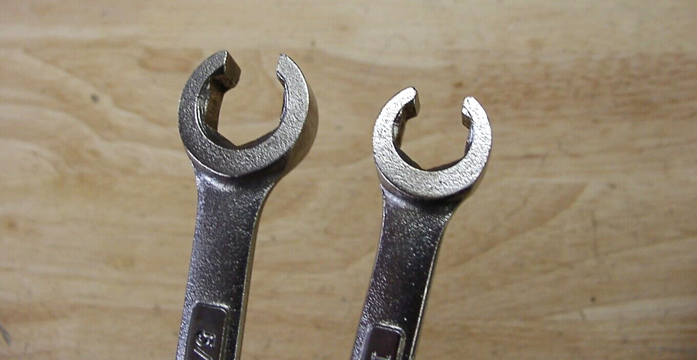2 Vntg Craftsman V^ Open End Flare Nut 5/8 X 11/16 X 7-7/16,9/16 X 1/2 X 6-5/8