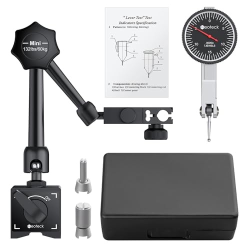 0-0.03″/0.0005″ Dial Test Indicator with Mini-132lbs/60kg Tensile Force Black