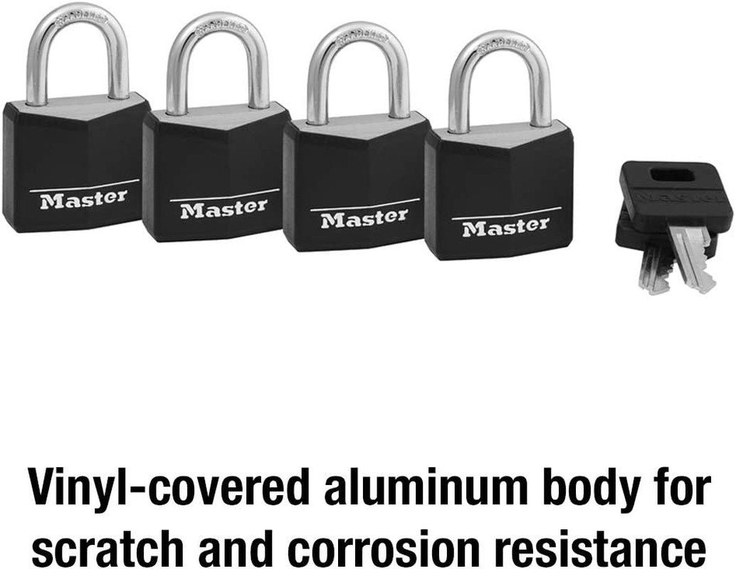 Black Outdoor Key Lock, Standard Weather Resistant Padlock with Cover, Keyed …