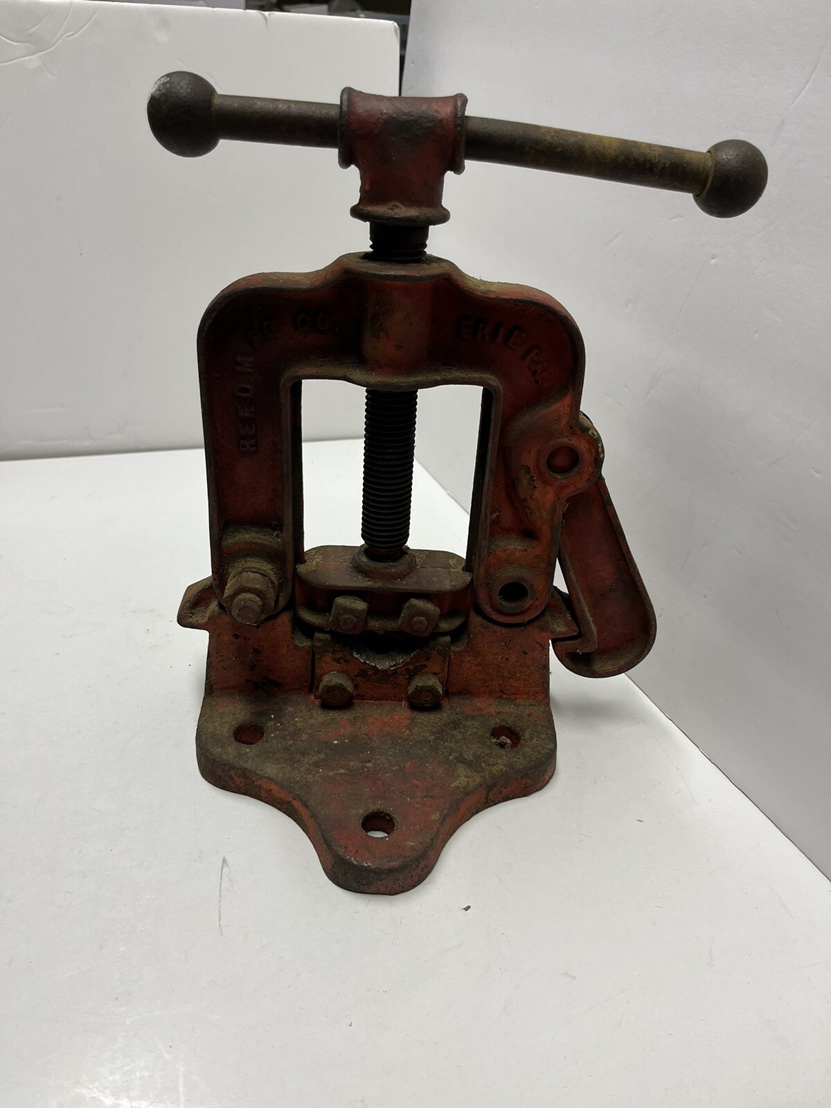 Reed Mfg. L1914 Erie Pa Co. No. 71 Pipe Clamp Bench Vise – Vintage – Red