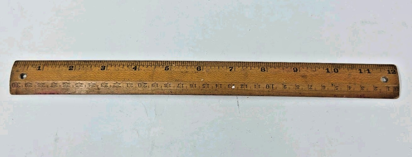 Vintage Falcon Wood Ruler Lot 5 Auburn Maine Visi Rule School Protractor Draftin
