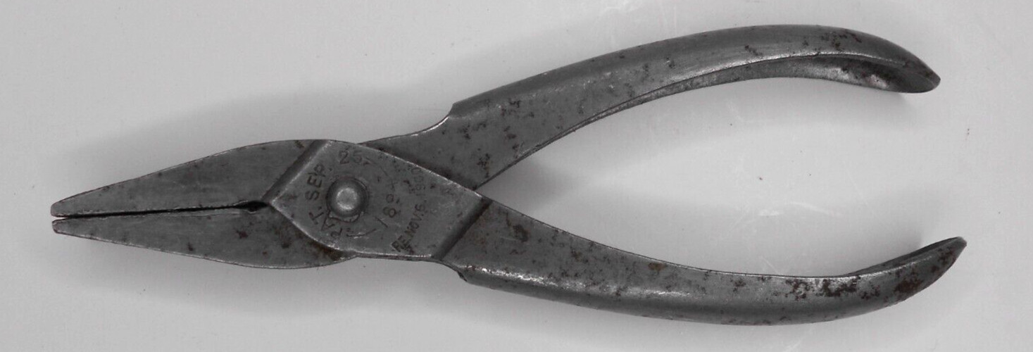 LODI Light Weight Flat Nose Duck Bill Pliers 5-1/2″ Patent Date 1894, 1900 F5