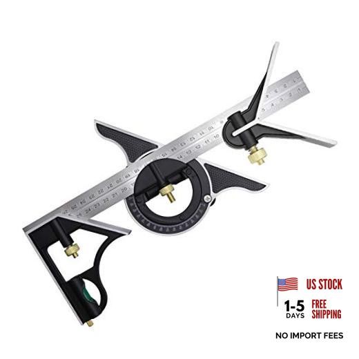 Horizontal Square Stainless Steel Multi-Function Combination Square 12”
