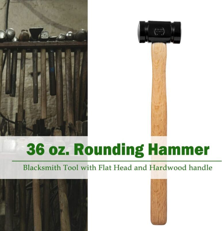 61B 36OZ Blacksmith Farrier Rounding Hammer Tool for Blacksmithing Forged Tool