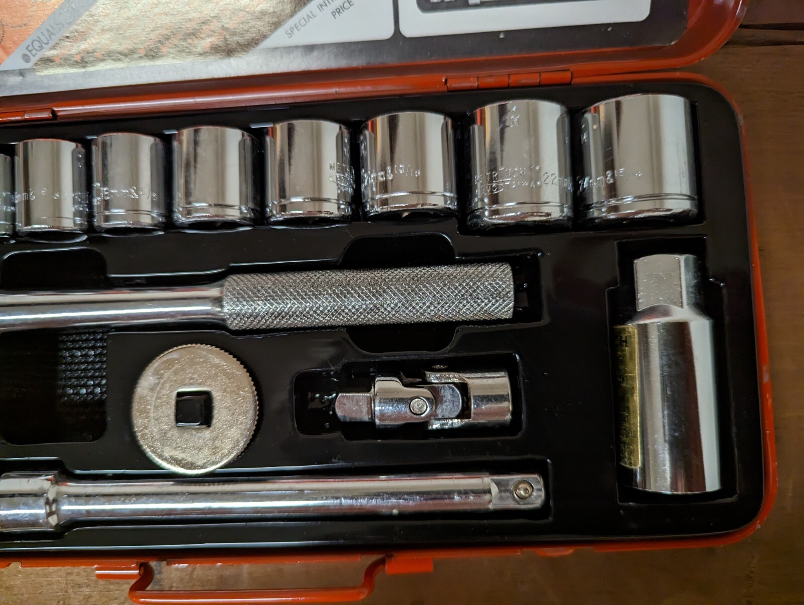 Vintage 1980s BMC Taiwan Metrinch Socket Ratchet Set 3/8″ Dr SAE & Metric RETRO!