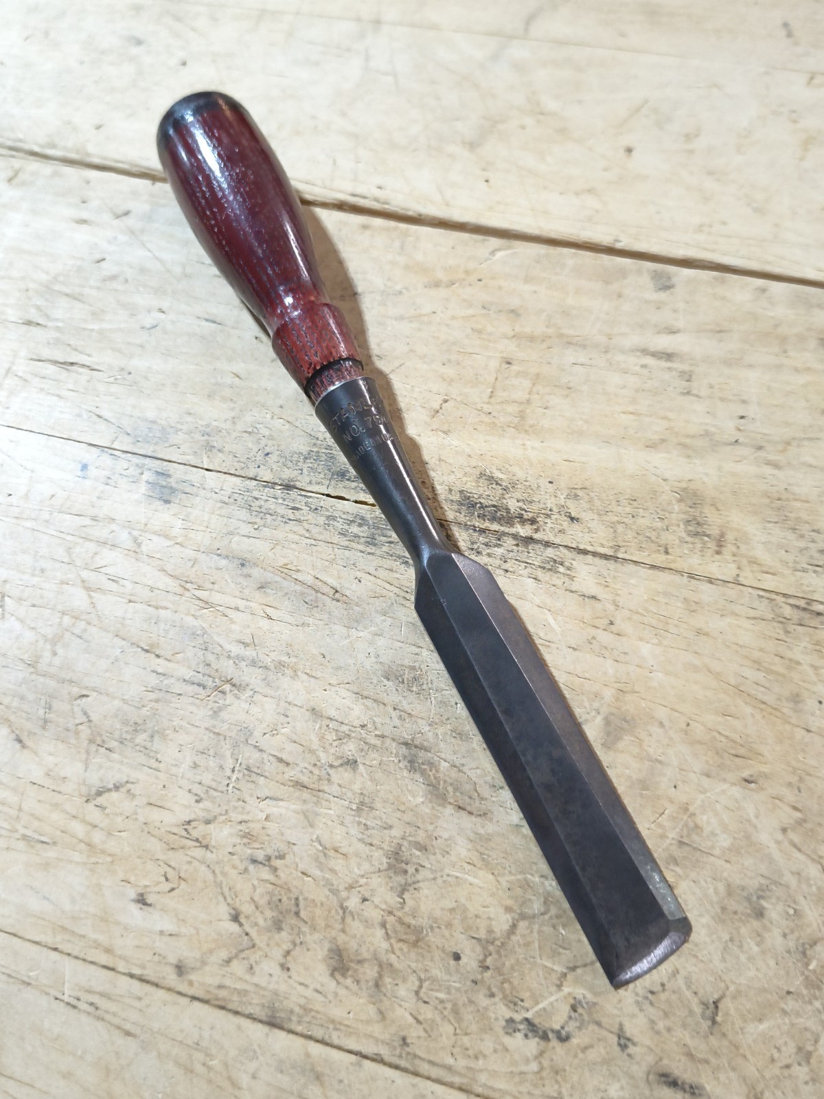 Vintage Stanley 3/4″ Chisel 750 Bevel Edge Wood Handle Socket Chisel