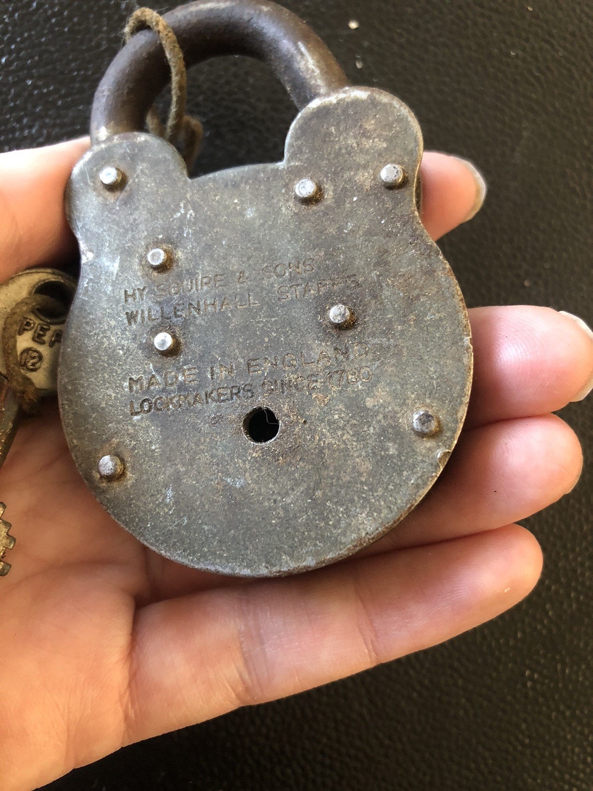 Vintage Squire Old English Genuine Solid Lock With Key Made In England