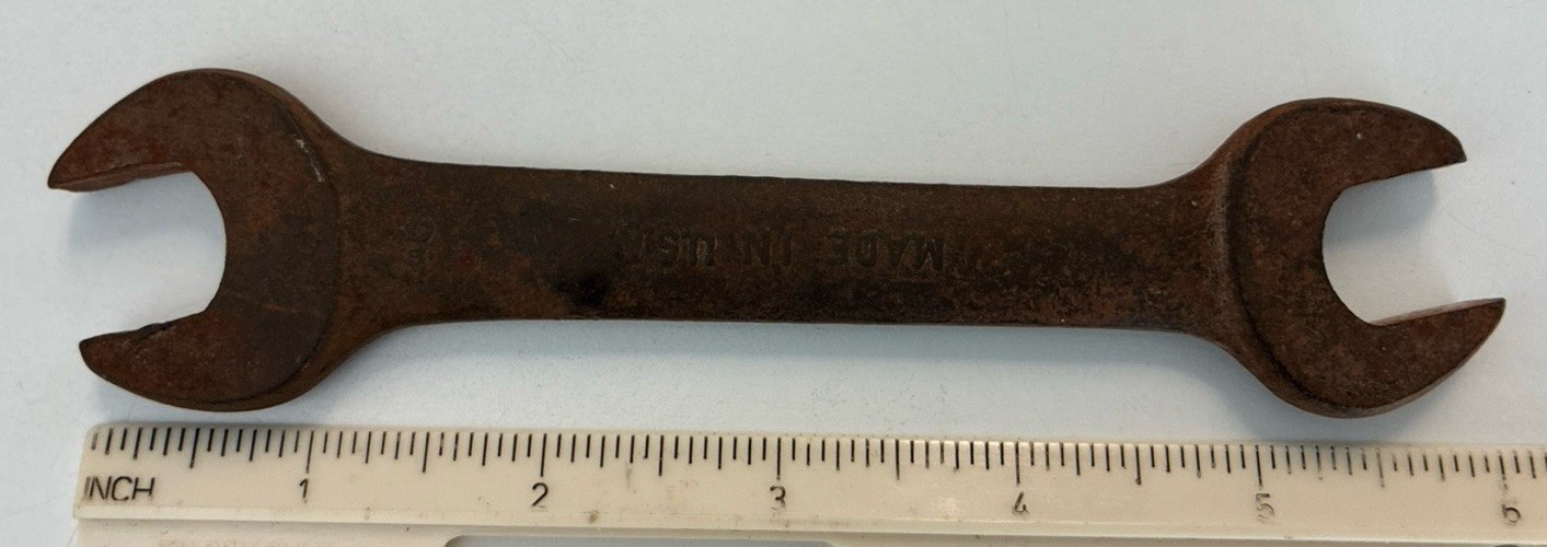 Vintage Drop Forged Steel Double Open End Wrench Made In USA #46