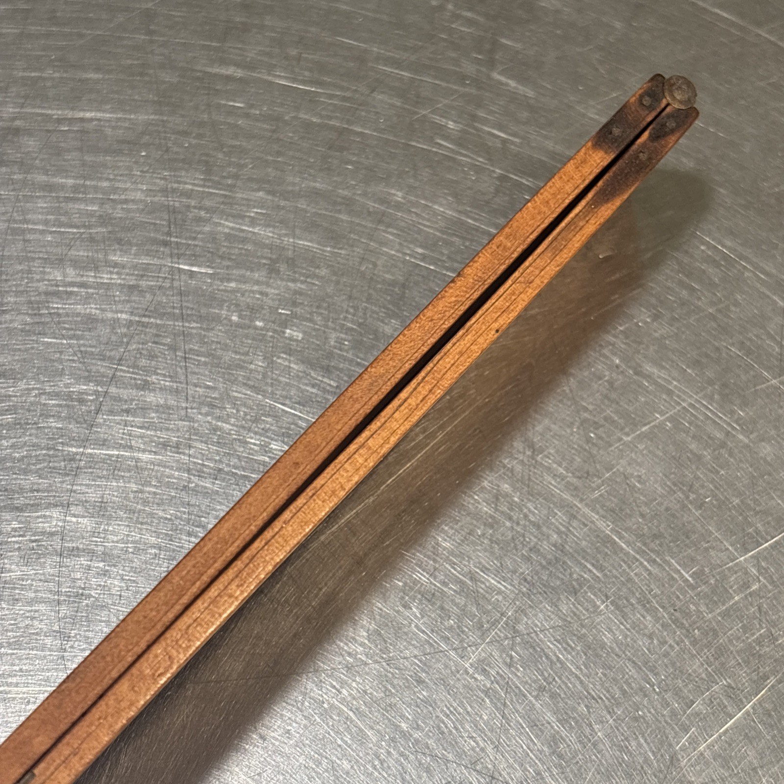 Antique UPSON Nut Co No 61 Boxwood Wood Brass Folding Carpenters Ruler 24″