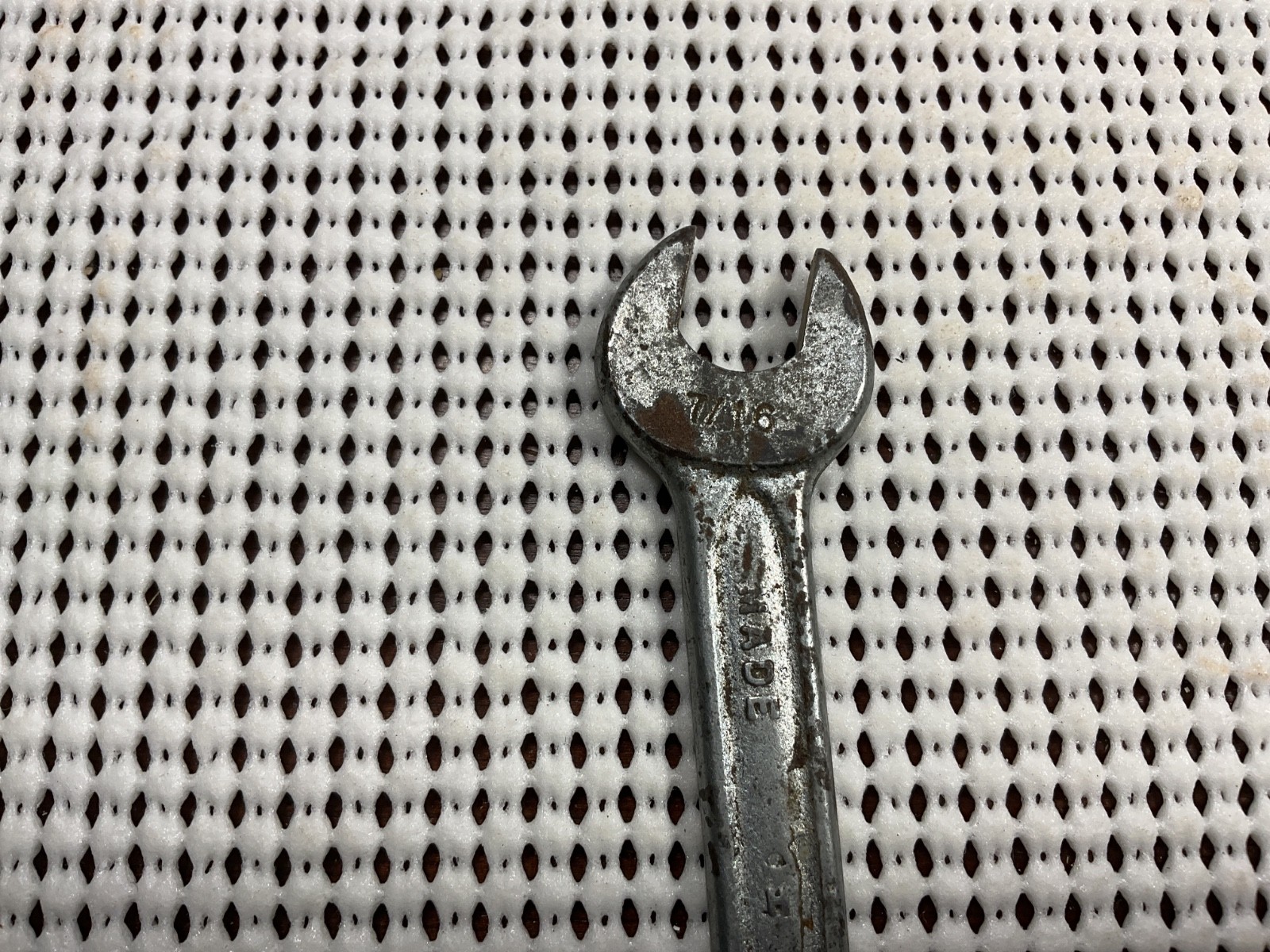 Vintage 0723 Indestro 3/8 x 7/16 Double Open End Wrench – 4 1/4” Long
