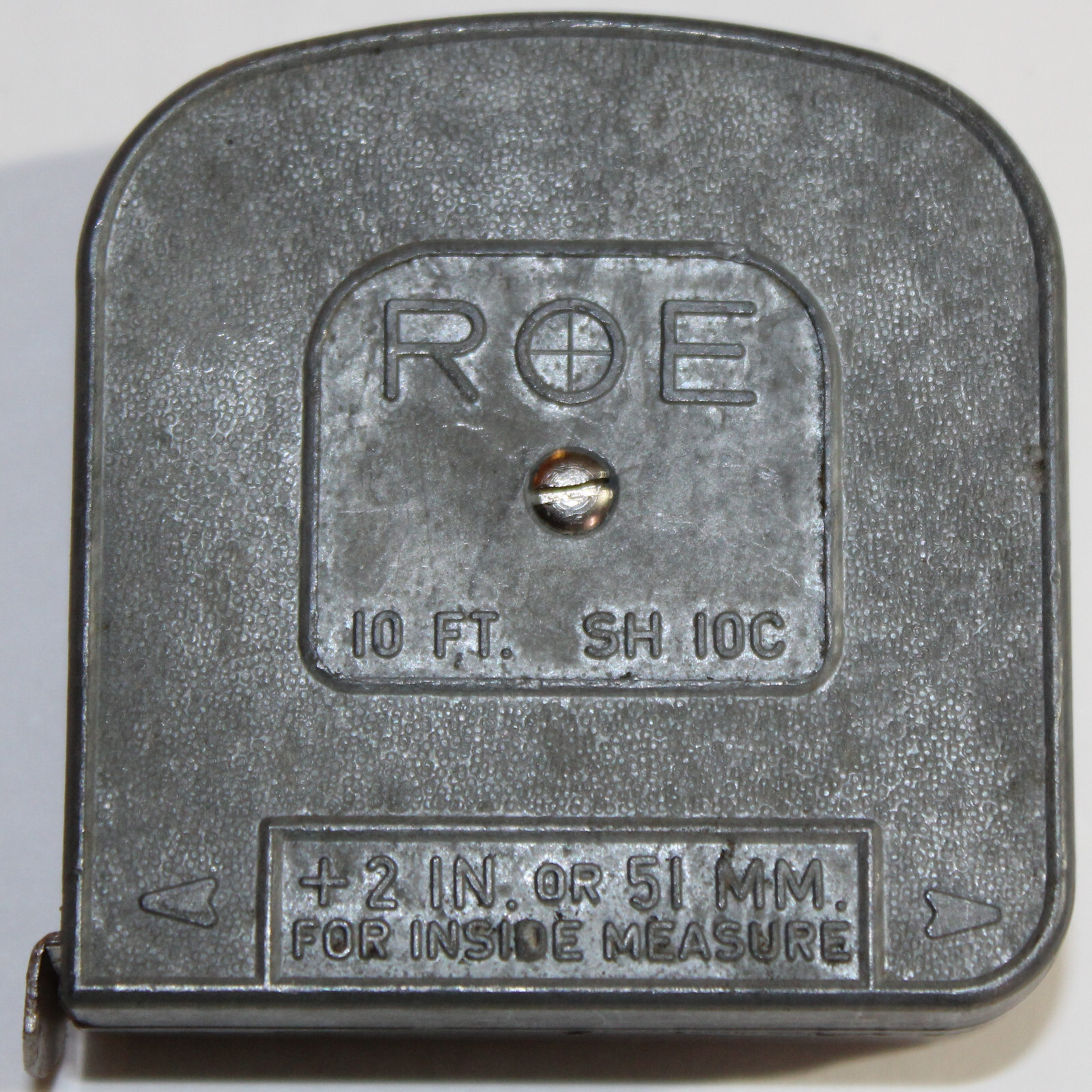 Vintage JUSTUS ROE & SONS 10 FT METAL SH 10C TAPE MEASURE S1