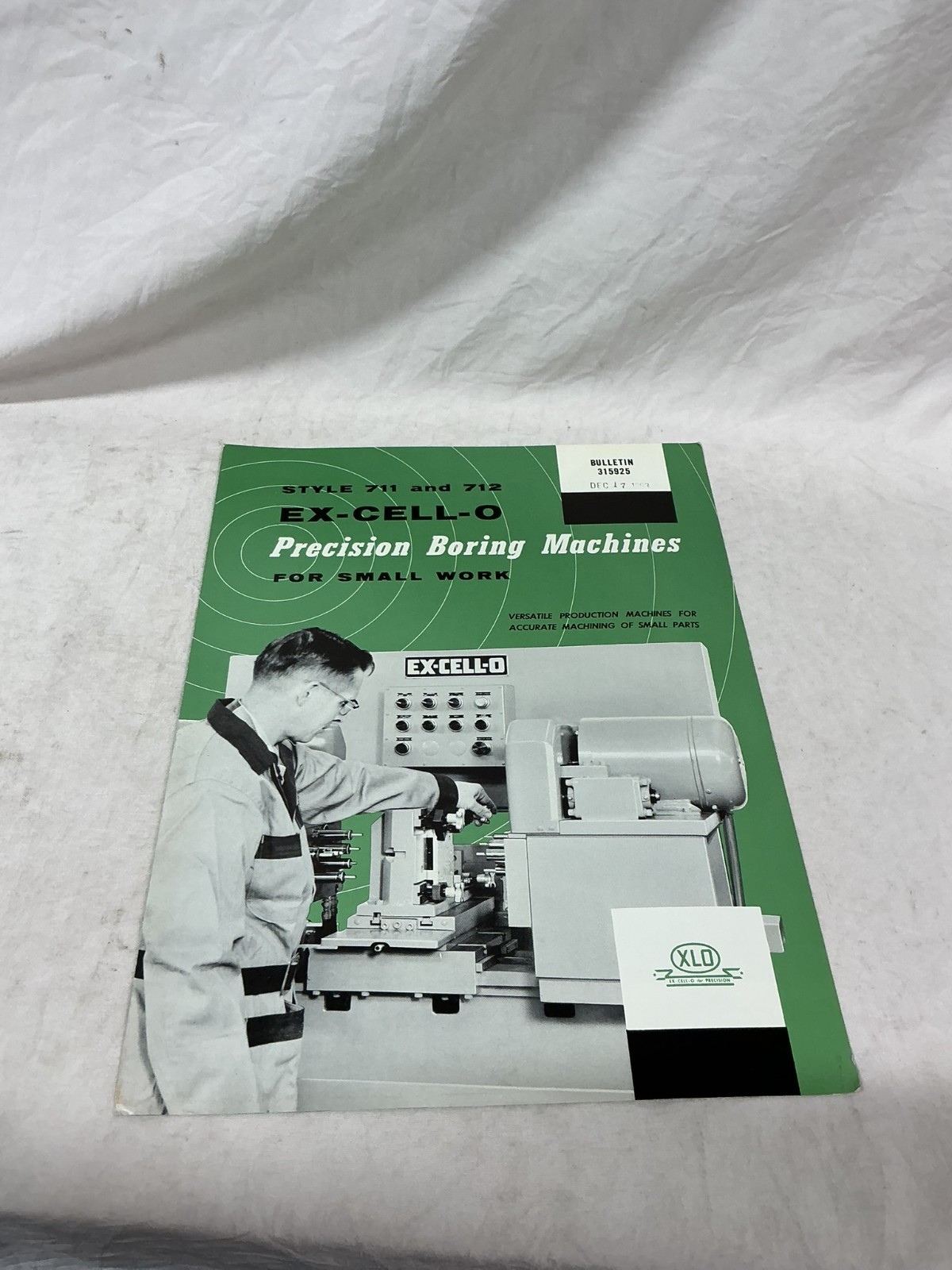 Vintage Ex-Cell-O XLO Precision Boring Machines Small Work Bulletin 315925 1963